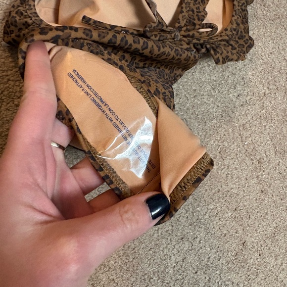 NWT J.Crew Crewcuts Girls' Ruffle Halter-Neck One-Piece Swimsuit- Brown Cheetah - Picture 5 of 7